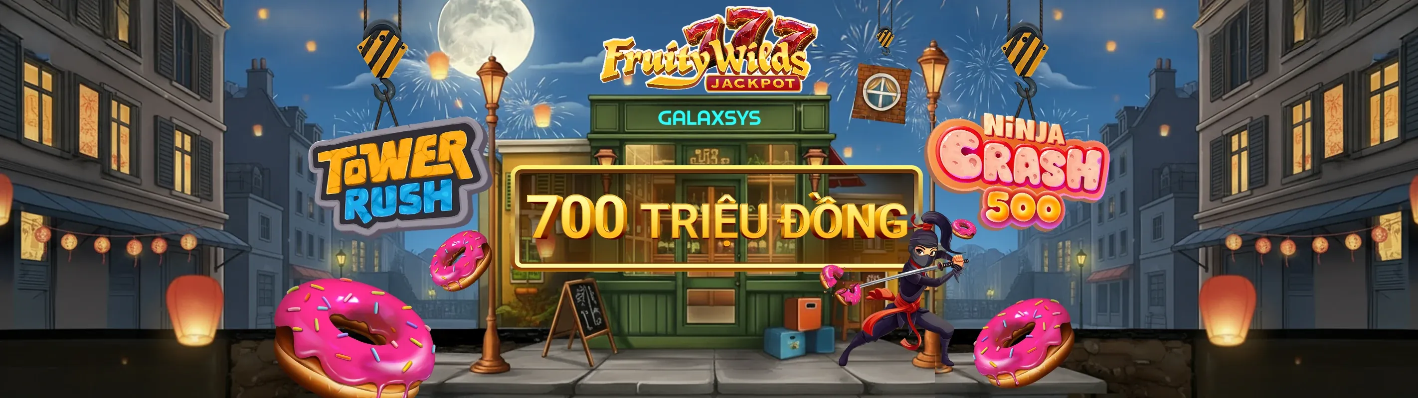 Hình ảnh chính Nổ Hũ 99win với các biểu tượng game slot và hiệu ứng jackpot bùng nổ, tạo cảm giác phấn khích và cơ hội thắng lớn.